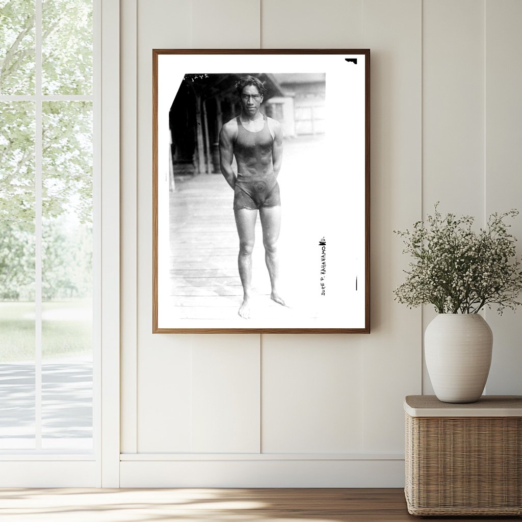 Surfing Legend Duke Kahanamoku in Historic Moment