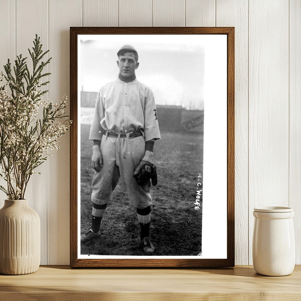 1913 Minor League Baseball Player in Classic Uniform