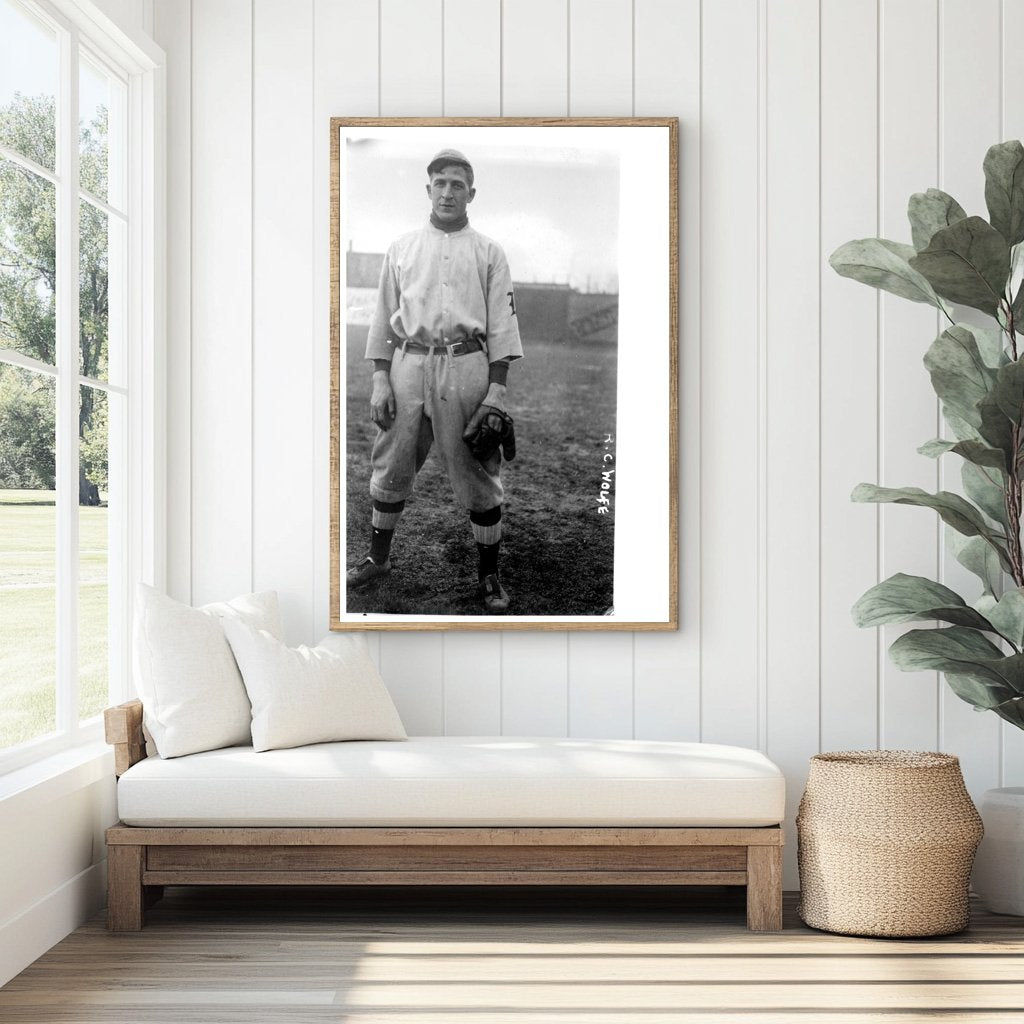 1913 Minor League Baseball Player in Classic Uniform