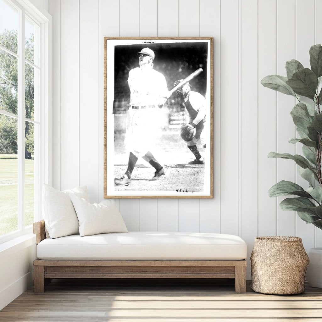 Vintage 1912 Baseball Star Louden in Detroit Action