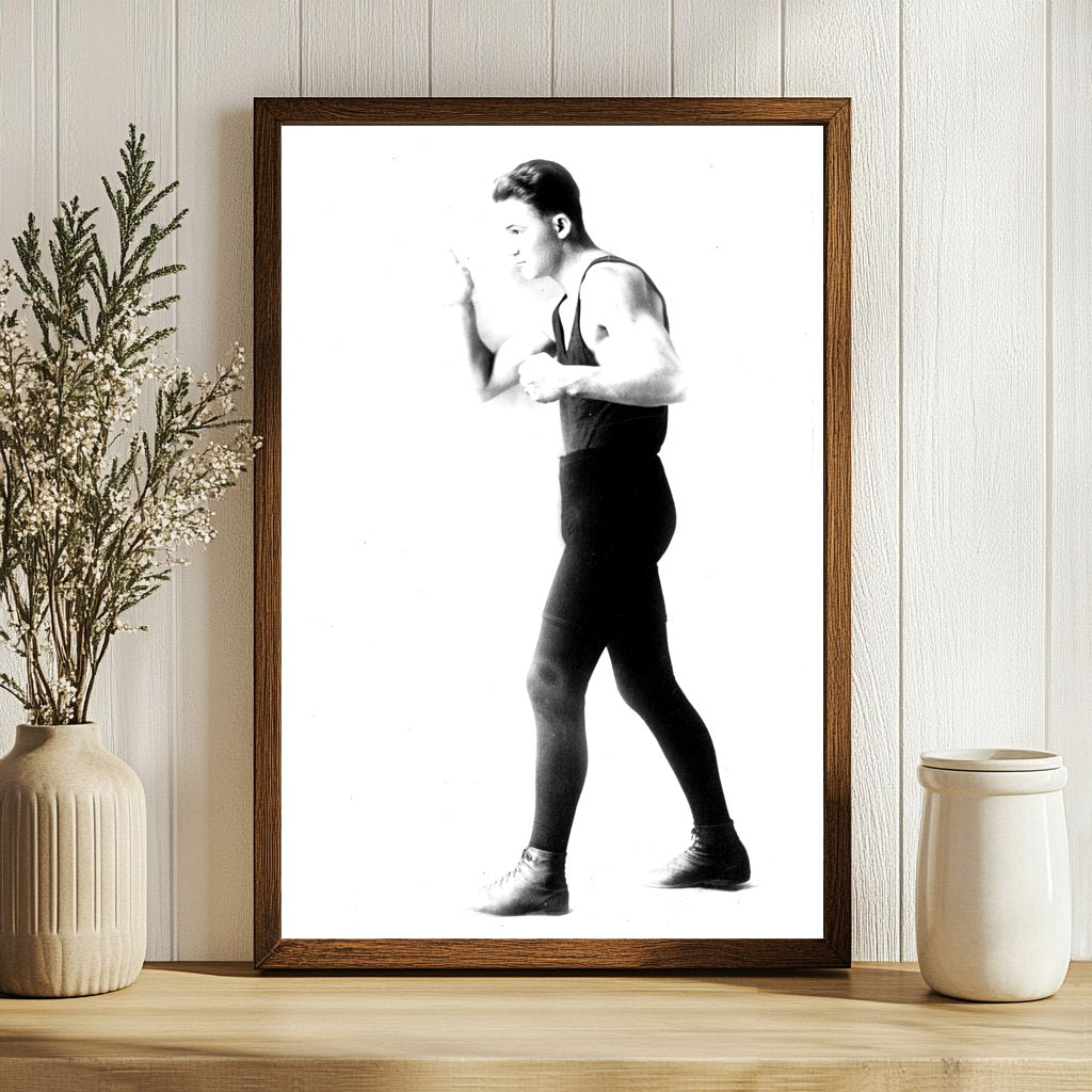 Vintage Boxing Champion Tommy Gibbons in Action