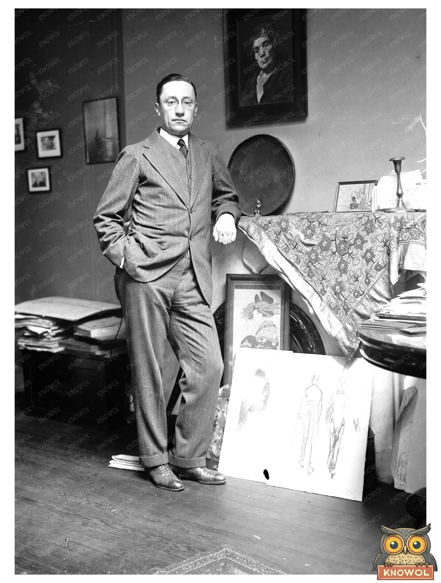 Early 20th Century Political Cartoonist Portrait