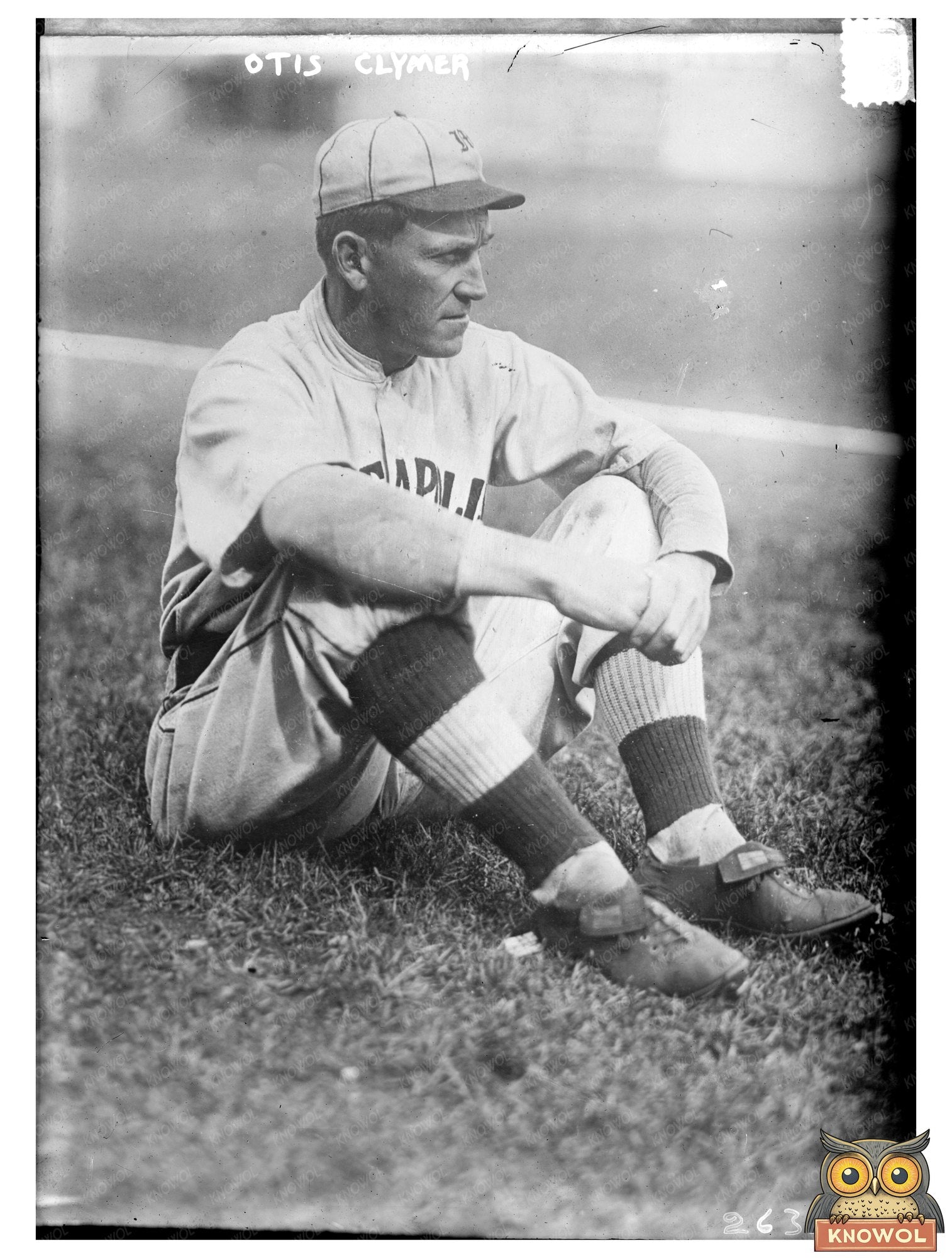 1912 Vintage Photo of Outfielder Otis Clymer in Action
