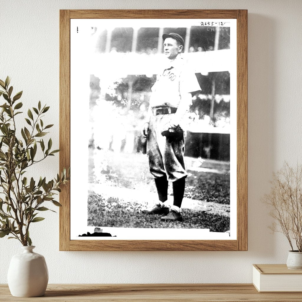 1907 Chicago Cubs Star at Polo Grounds Baseball Action