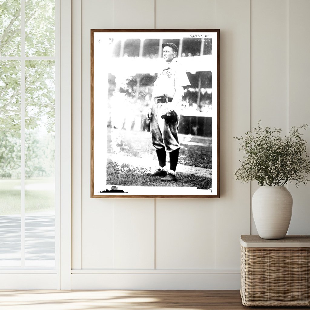 1907 Chicago Cubs Star at Polo Grounds Baseball Action