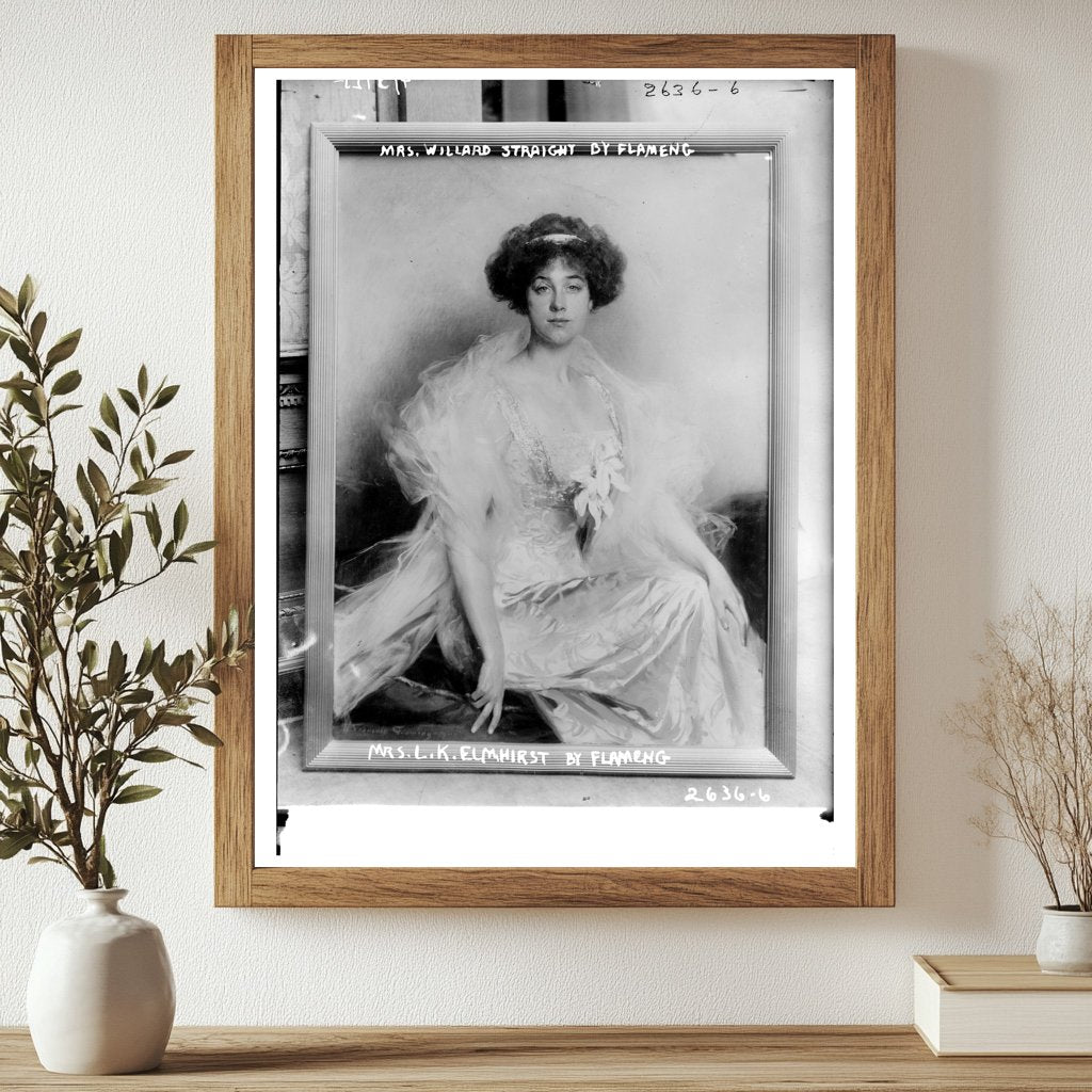 Elegant Portrait of Mrs. Willard Straight, 1925