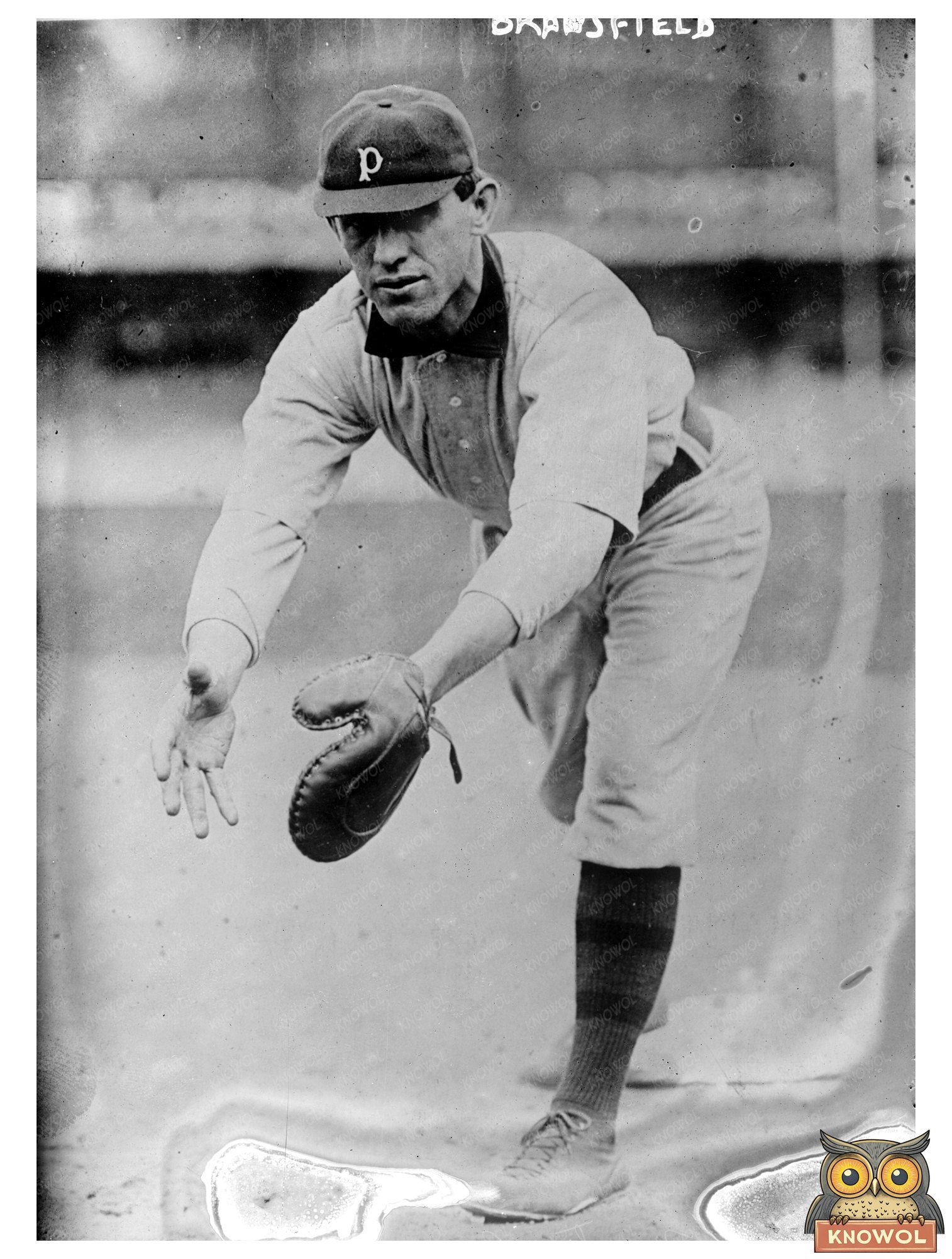 1907 Pittsburgh Baseball Star Kitty Bransfield Action Shot