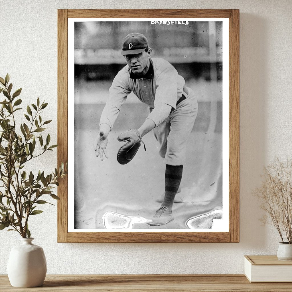 1907 Pittsburgh Baseball Star Kitty Bransfield Action Shot