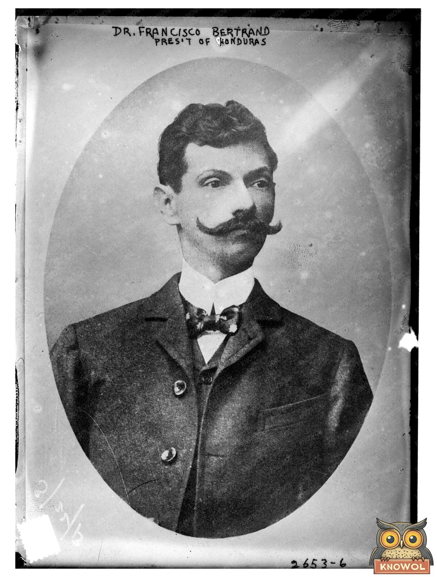 1913 Portrait of Dr. Bertrand, Honduran President