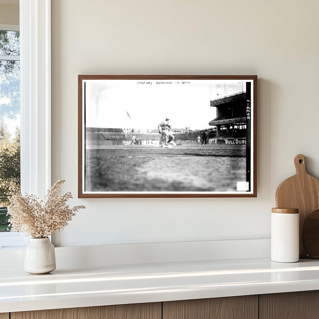 1913 Baseball Action: Chief Meyers of New York Giants