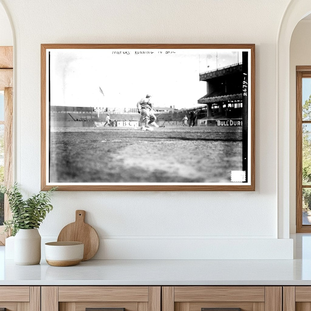 1913 Baseball Action: Chief Meyers of New York Giants