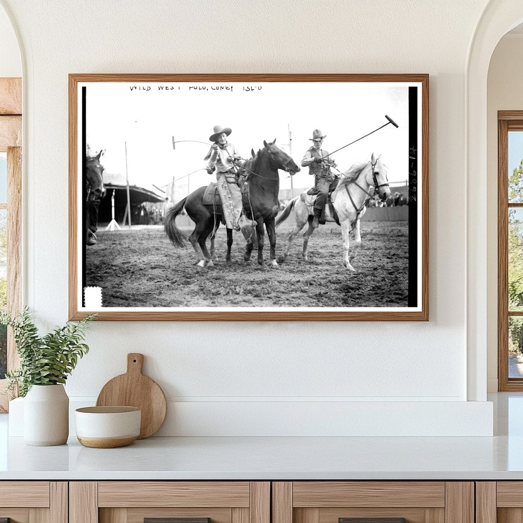 Thrilling Wild West Polo Match on Coney Island, 1910s