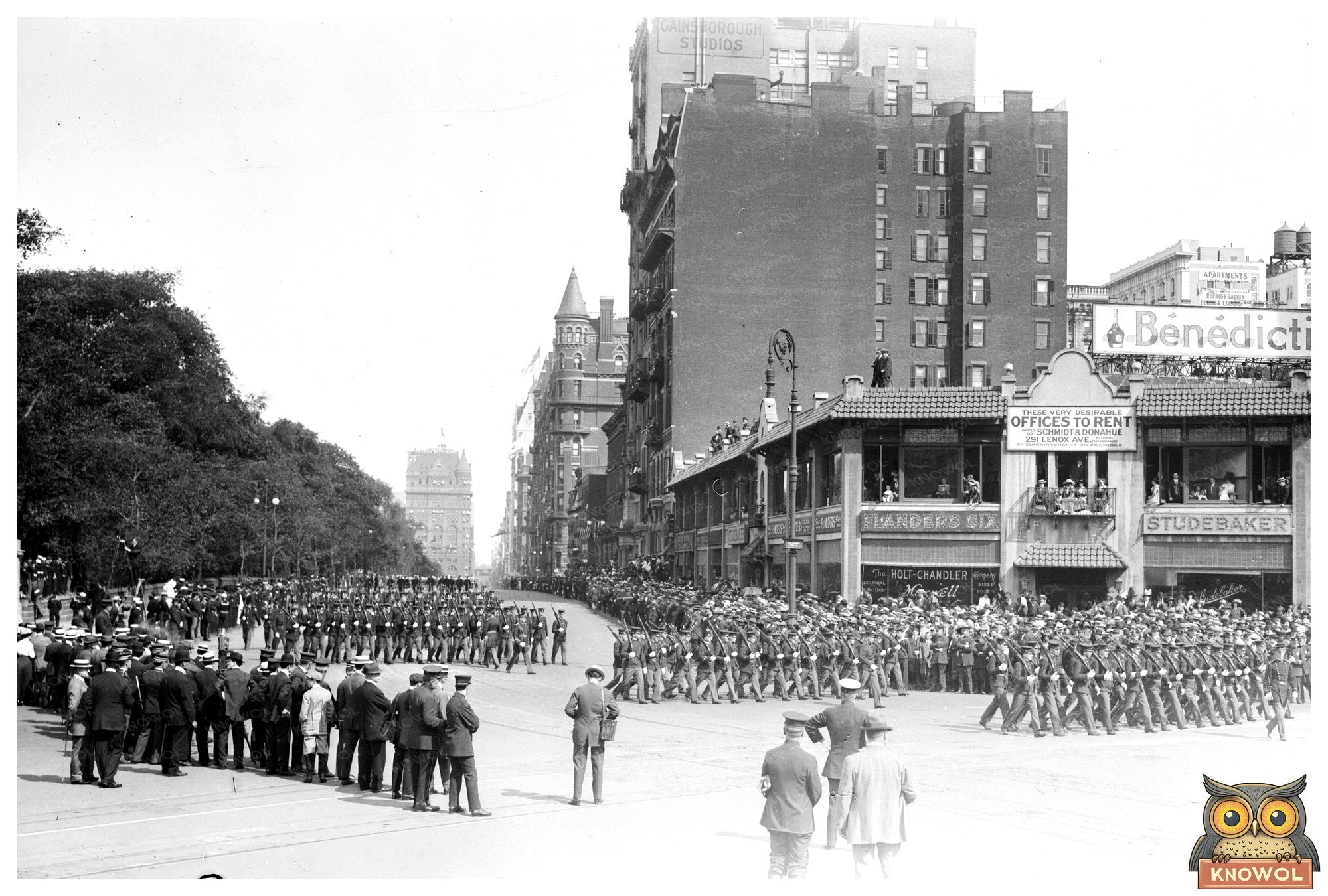 Vibrant 1913 Parade at Columbus Circle, NYC