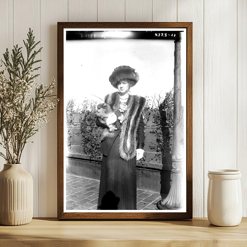 Charming 1911 Portrait of Miss Kennedy and Buttercup