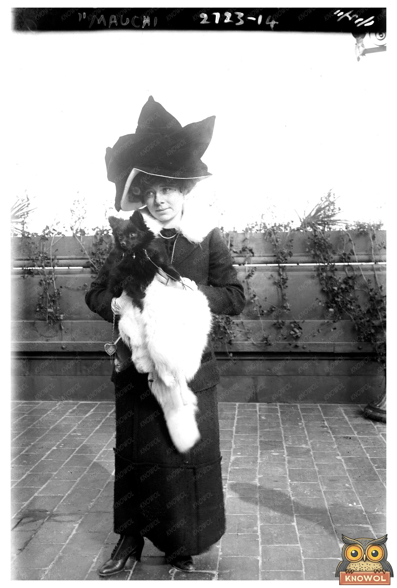 Elegant 1911 Portrait of Mrs. Peabody and Mauchi