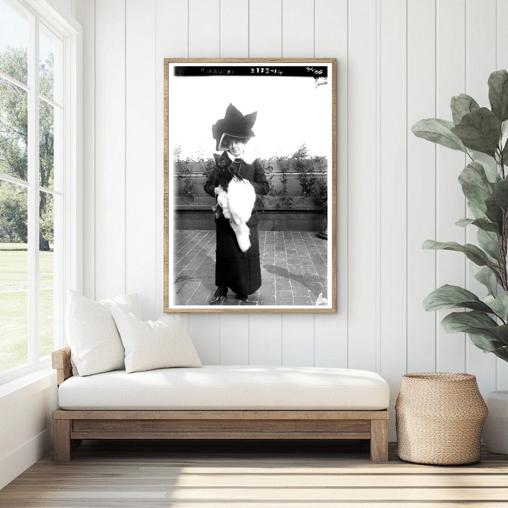 Elegant 1911 Portrait of Mrs. Peabody and Mauchi
