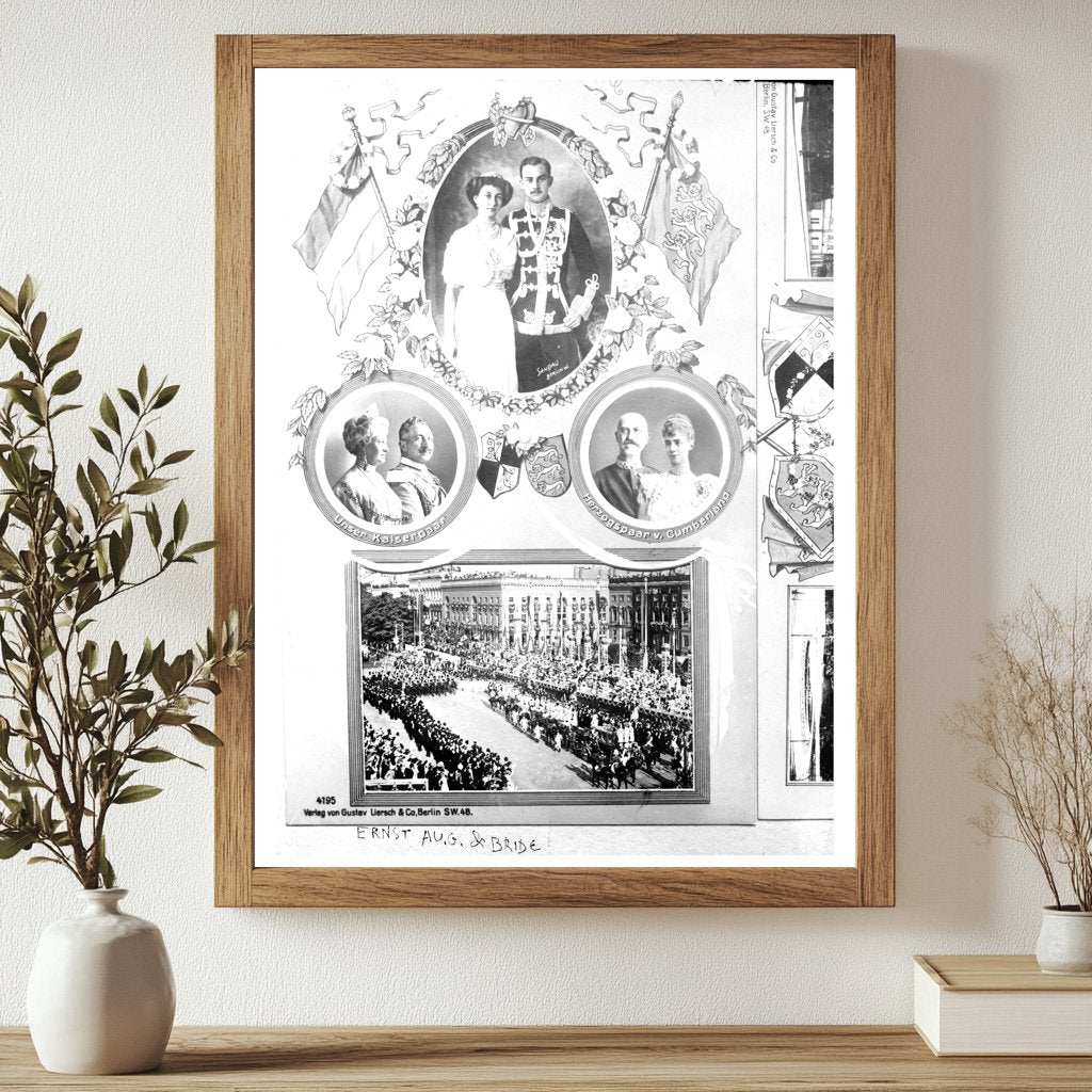 1913 Portrait of German Prince and His Bride