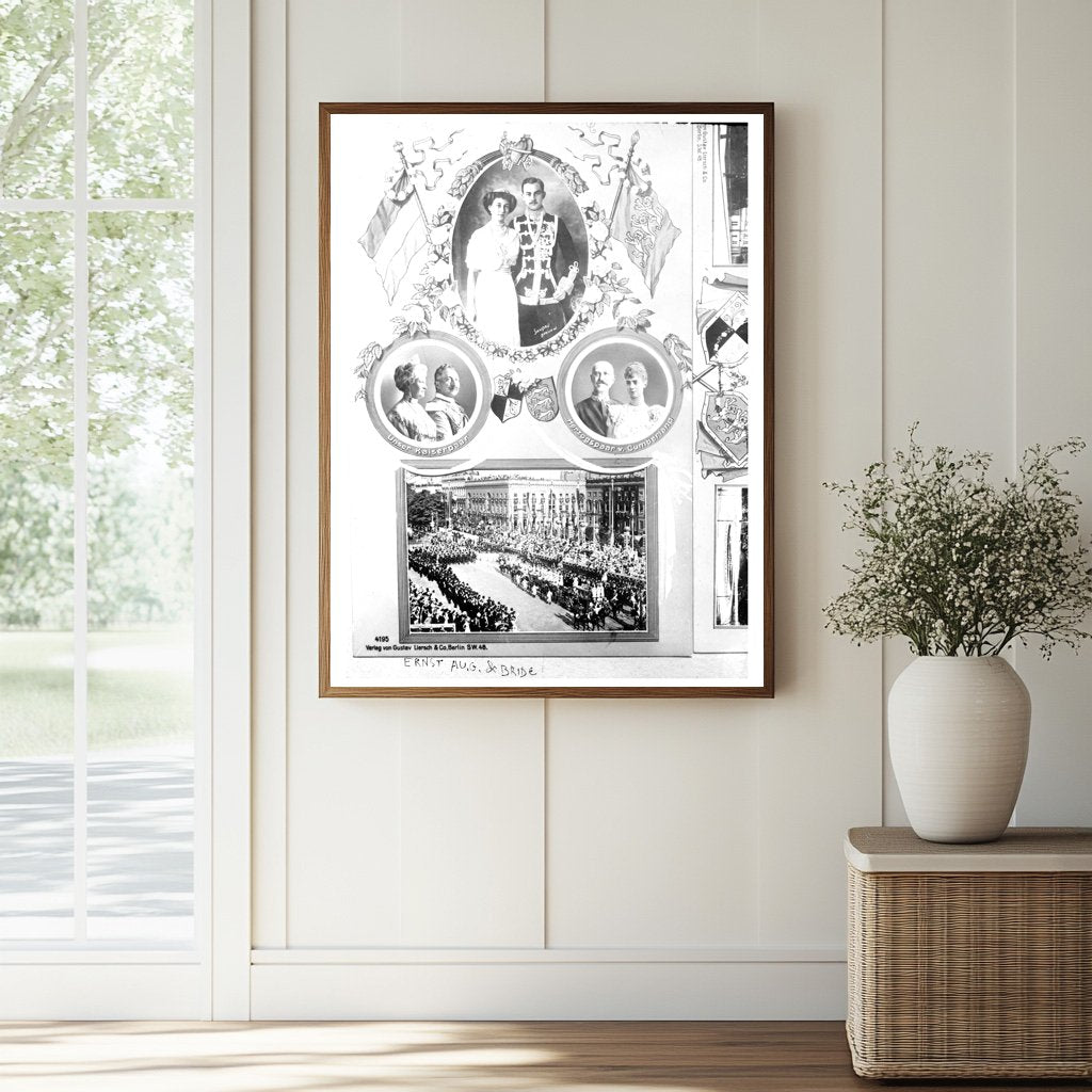 1913 Portrait of German Prince and His Bride