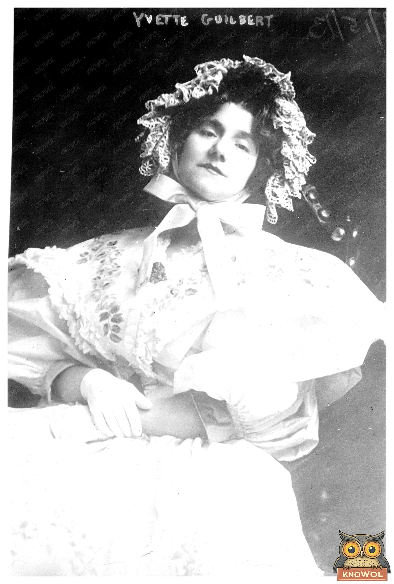 Vintage Portrait of Yvette Guilbert, 1913 Bohemian Star