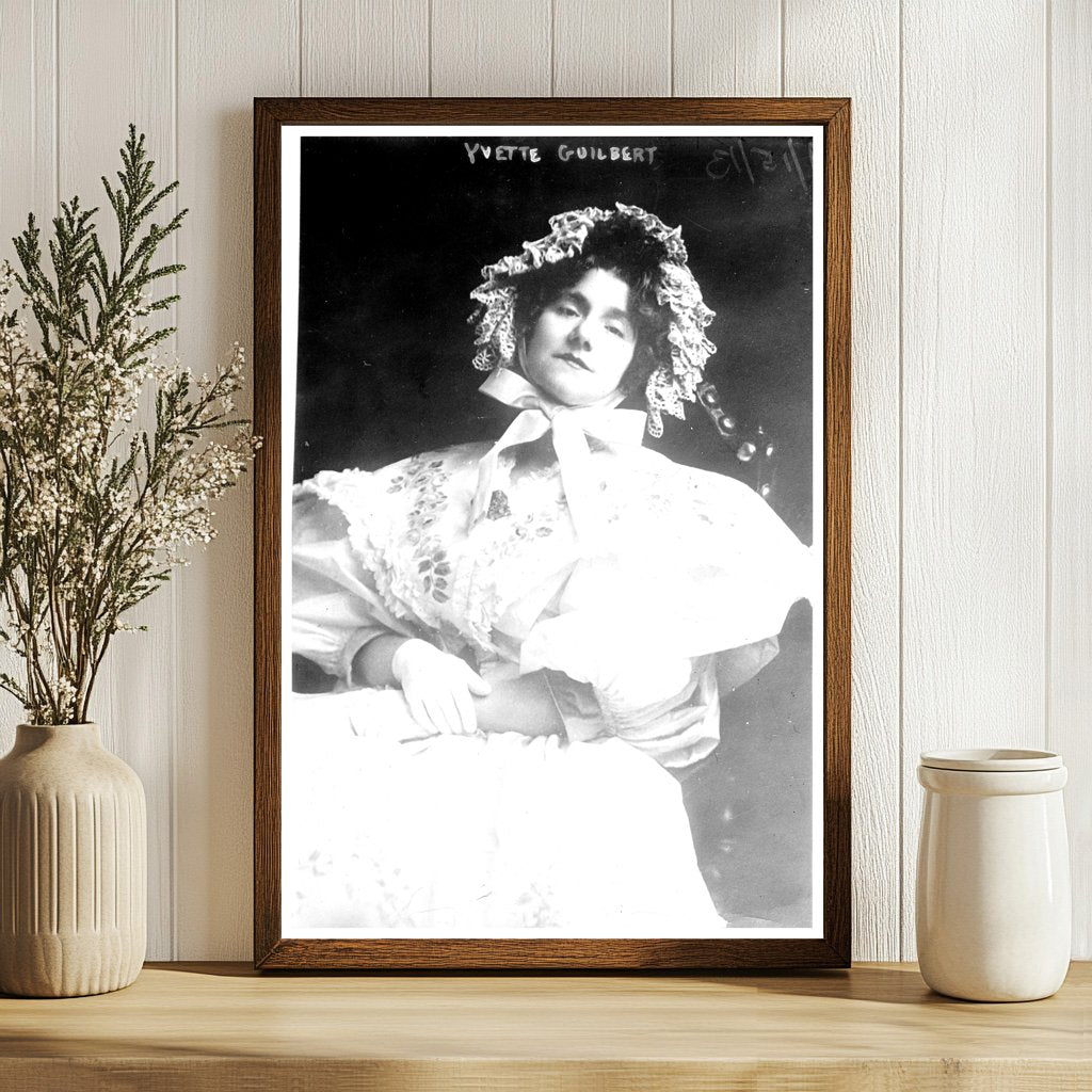 Vintage Portrait of Yvette Guilbert, 1913 Bohemian Star