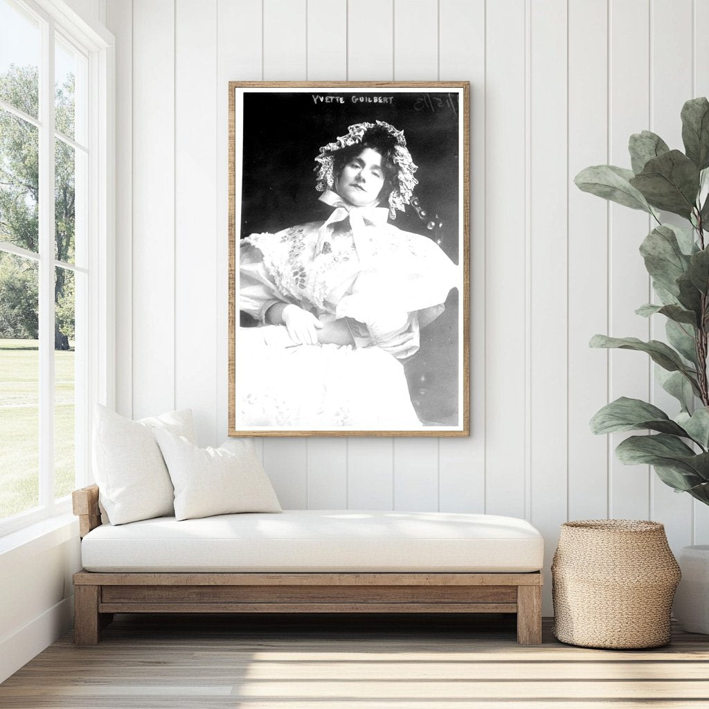 Vintage Portrait of Yvette Guilbert, 1913 Bohemian Star