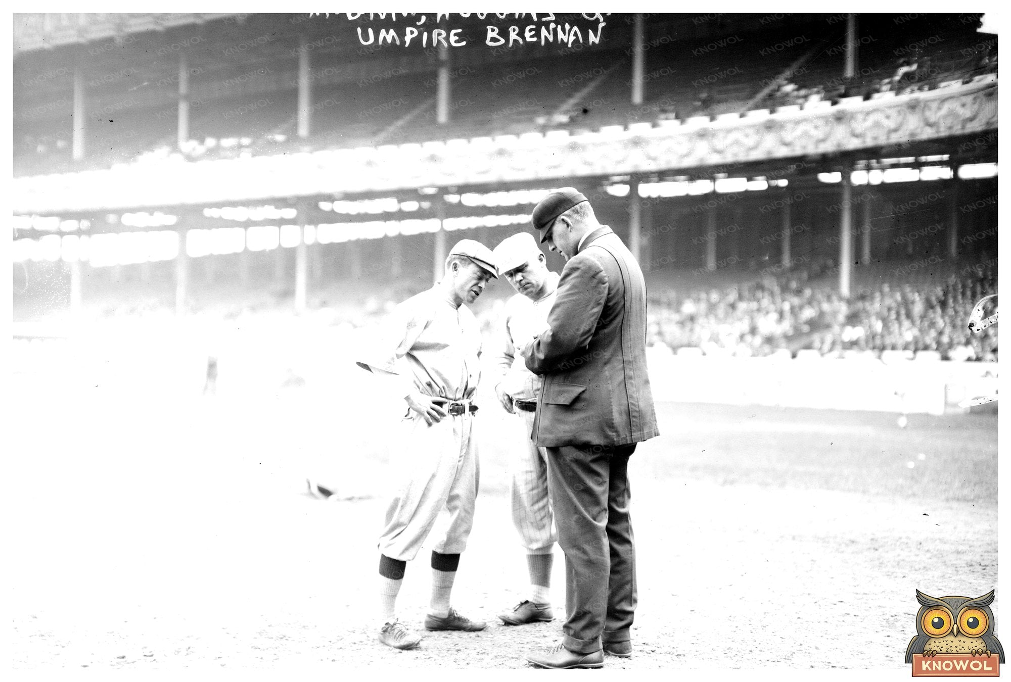 1913 Baseball Legends: McGraw & Huggins Meet Umpire