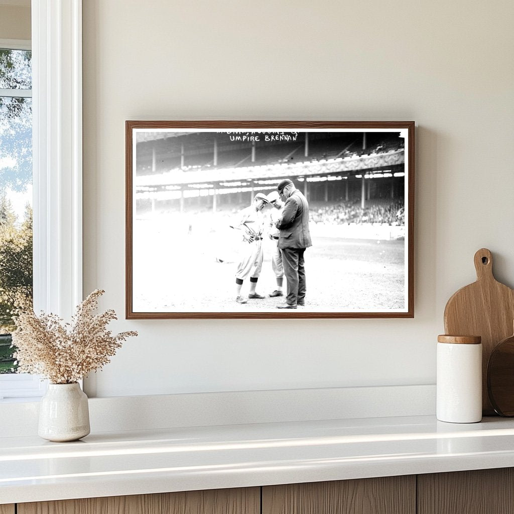 1913 Baseball Legends: McGraw & Huggins Meet Umpire