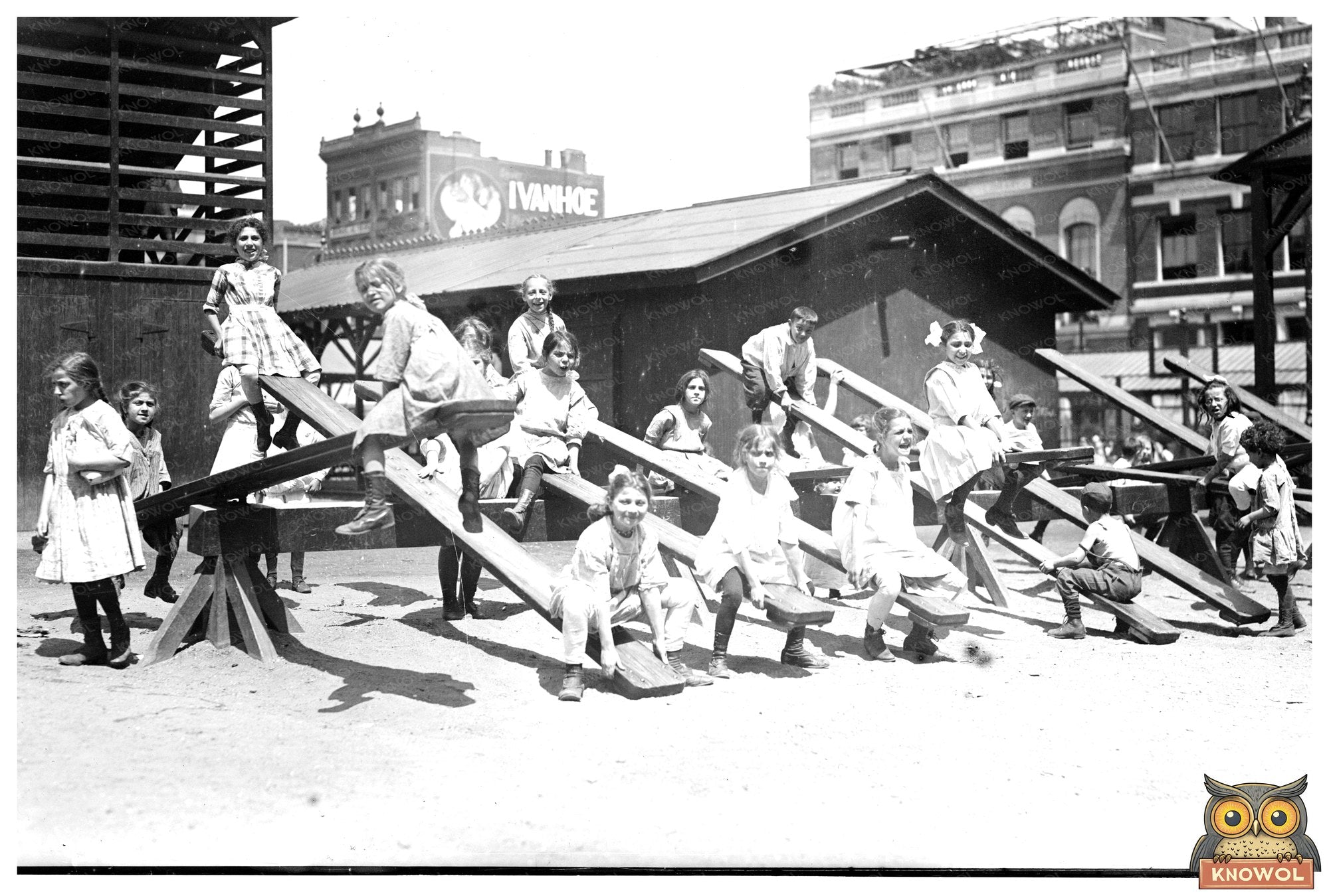 Vintage 1910s New York City Playground Scene