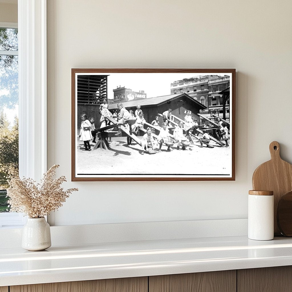 Vintage 1910s New York City Playground Scene