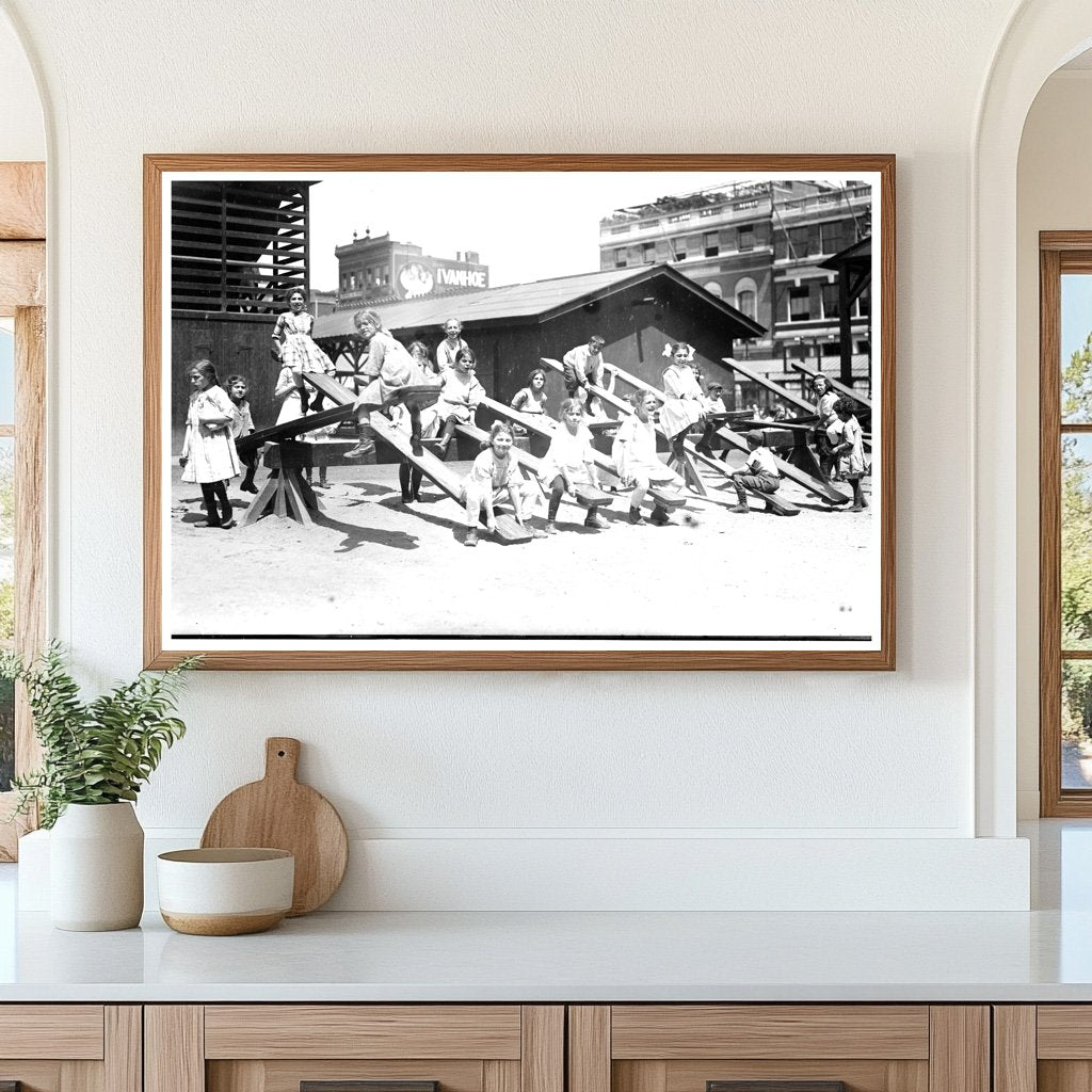 Vintage 1910s New York City Playground Scene
