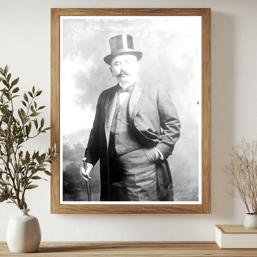 1910s Portrait of E. De La Garza Jr. in Vintage Attire