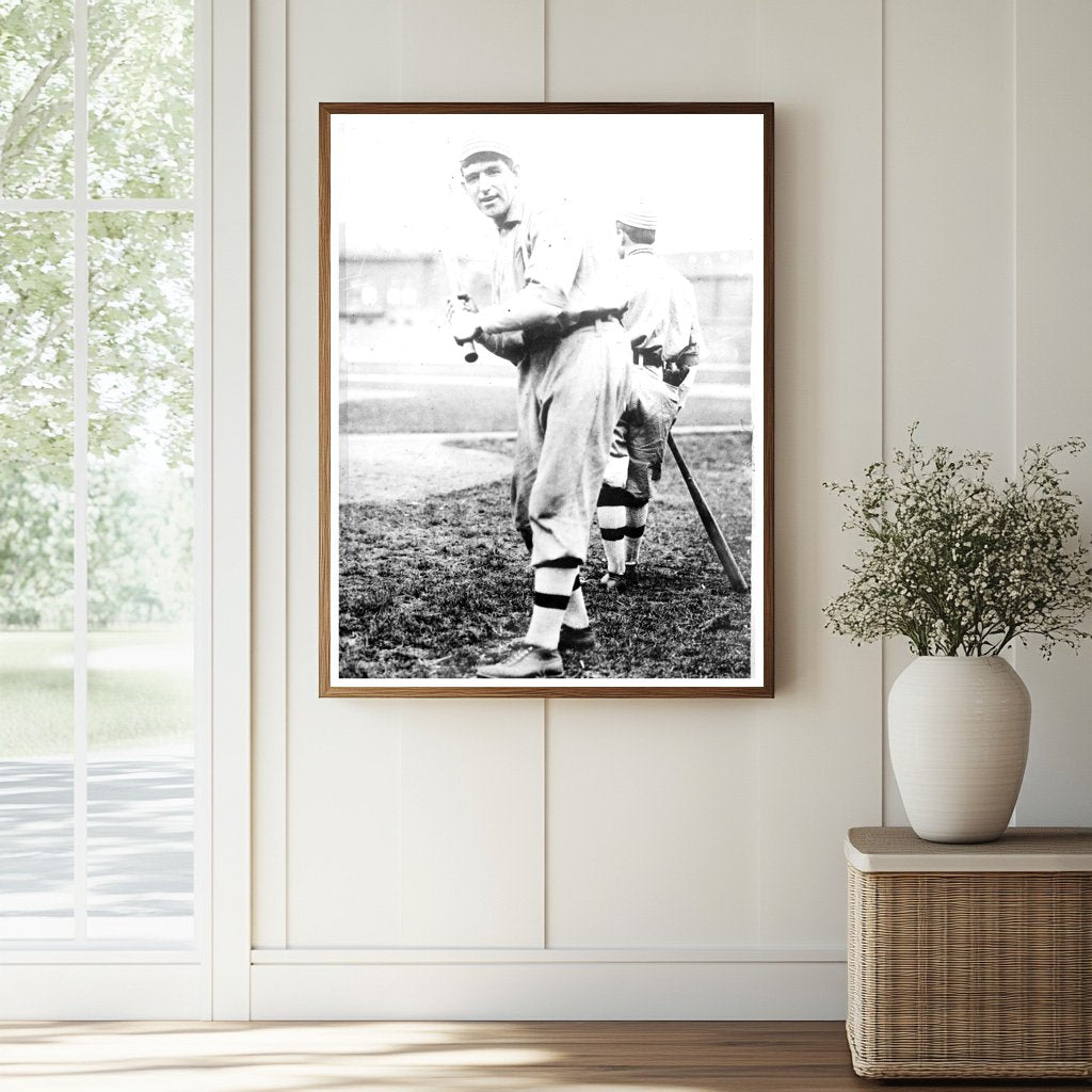 1913 Baseball Star Ira Thomas in Action