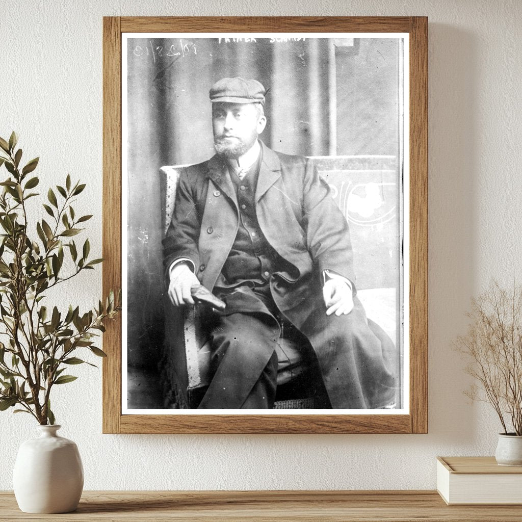 Historic 1913 Portrait of Father Schmidt in Clerical Attire