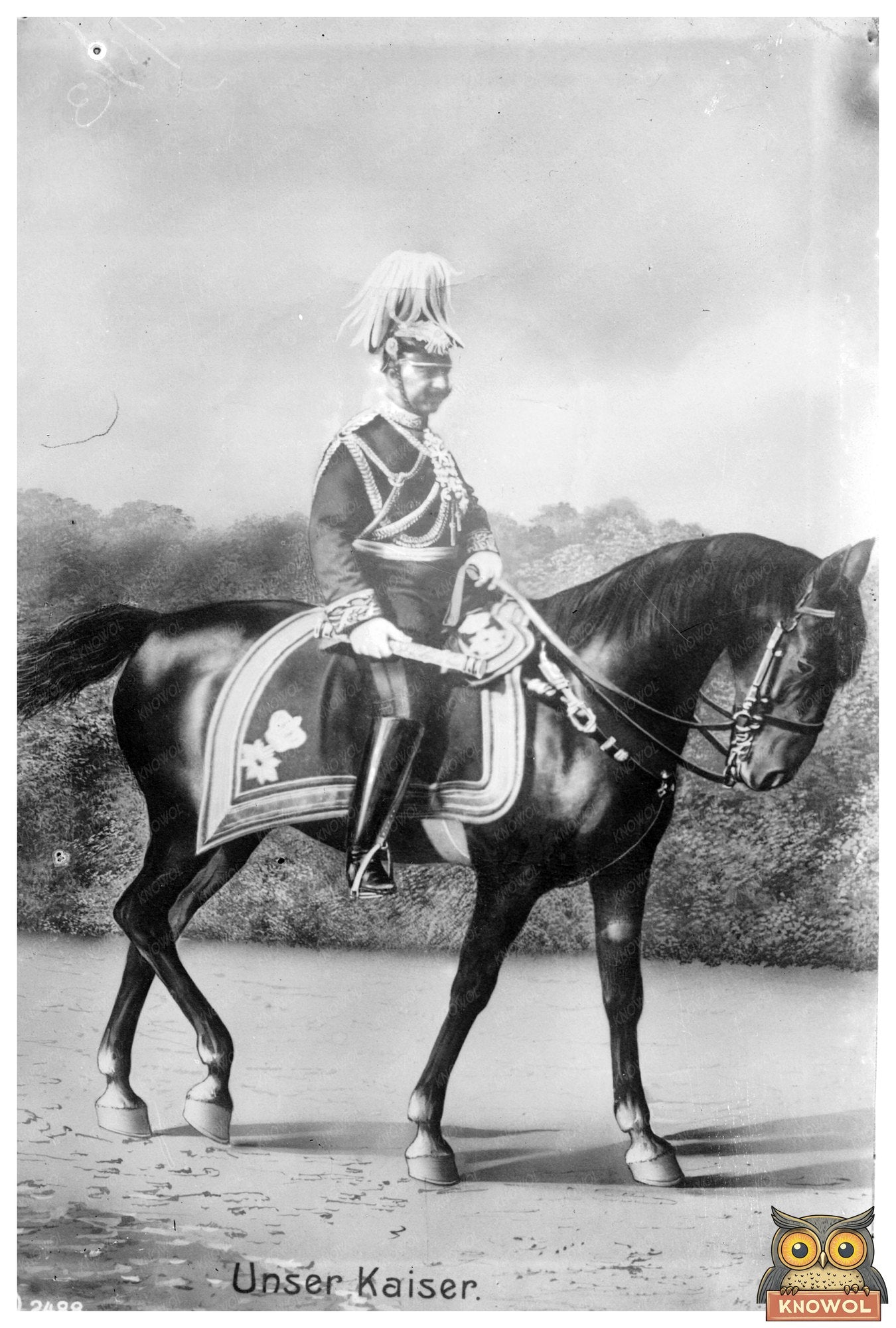 Imperial Elegance: Mounted Man from the 1910s