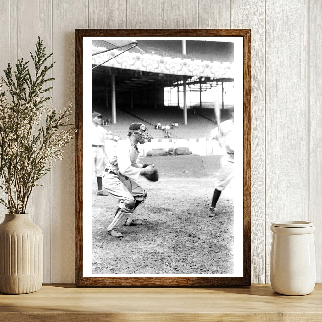 1913 Polo Grounds Baseball Action: Catching the Moment