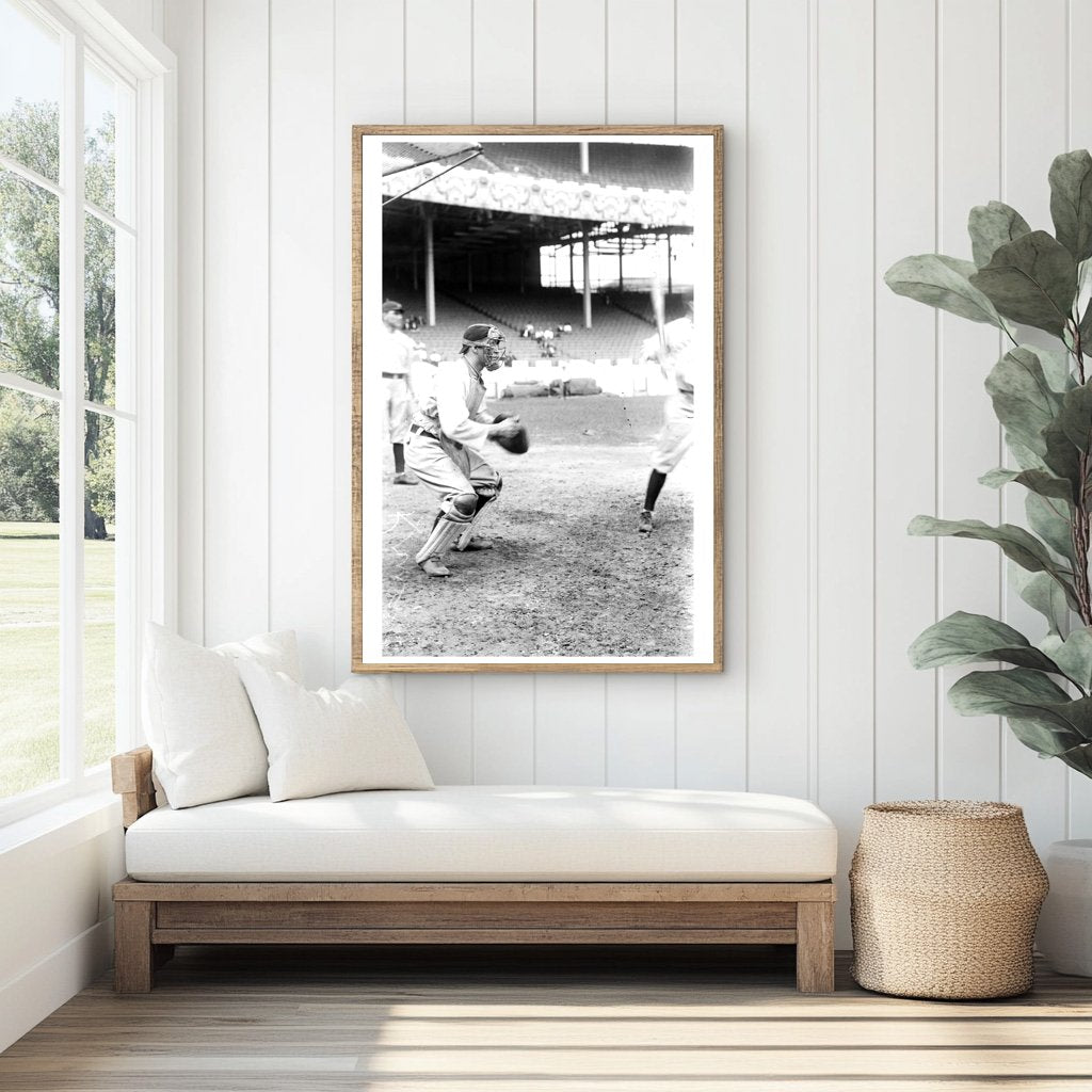 1913 Polo Grounds Baseball Action: Catching the Moment