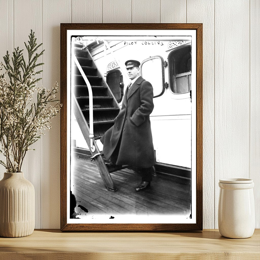 Vintage Aviation Pioneer Portrait from 1910s Era