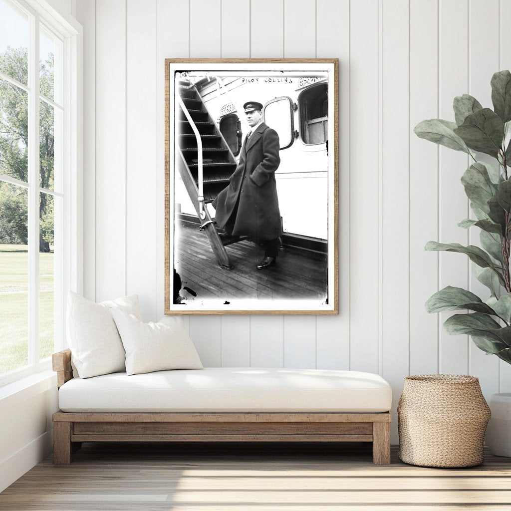 Vintage Aviation Pioneer Portrait from 1910s Era