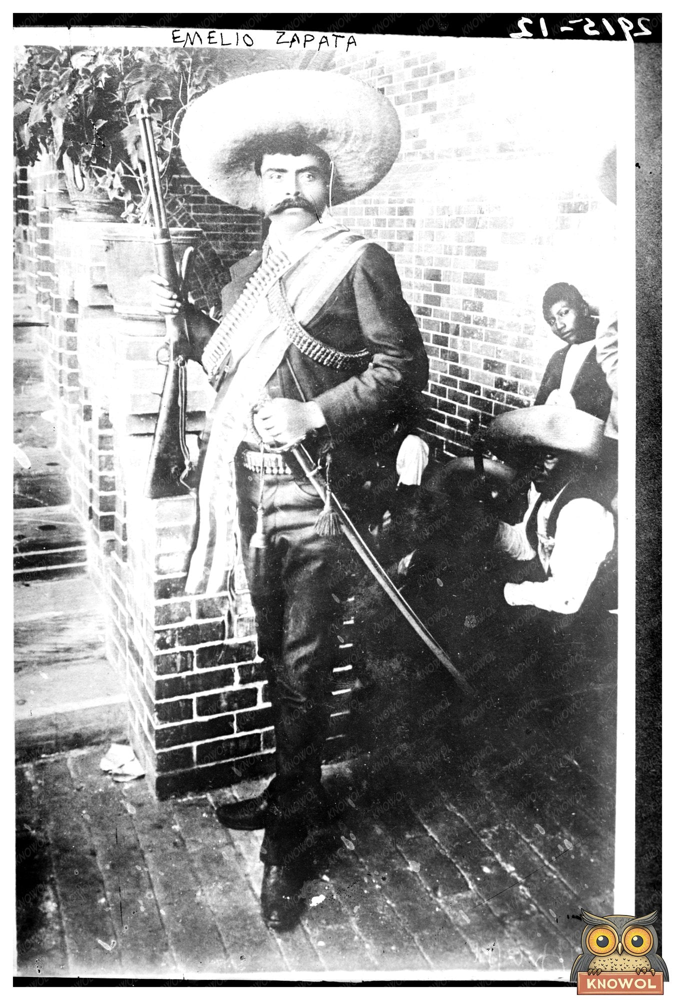 1911 Glass Negative of Revolutionary Leader Zapata