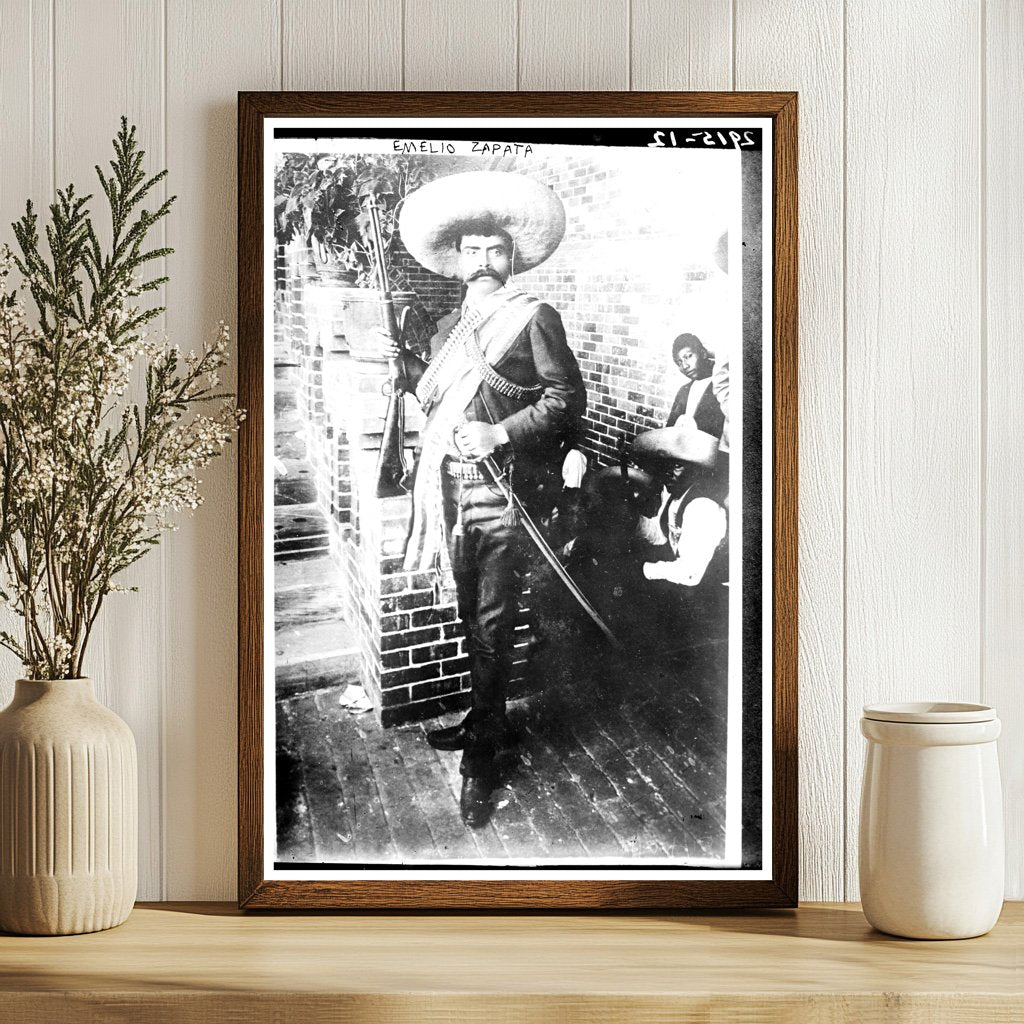 1911 Glass Negative of Revolutionary Leader Zapata