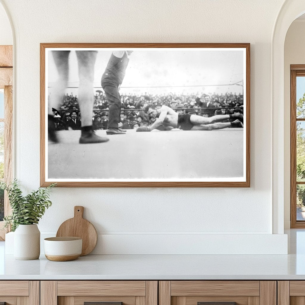 Knockout Moment: Boxer Falls in 1914 Match