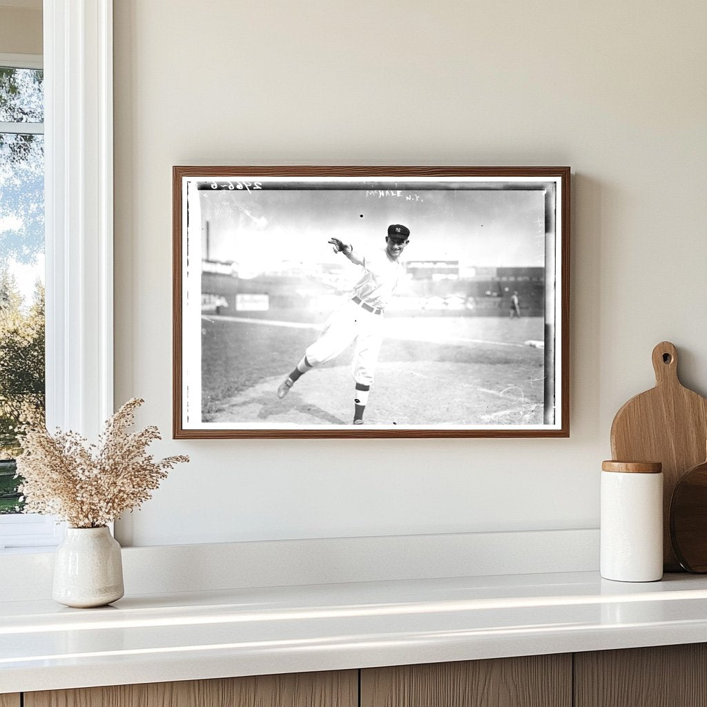 1914 New York AL Baseball Star Marty McHale Pitching