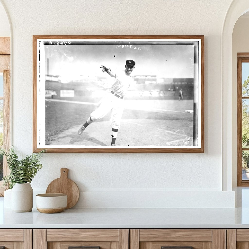 1914 New York AL Baseball Star Marty McHale Pitching