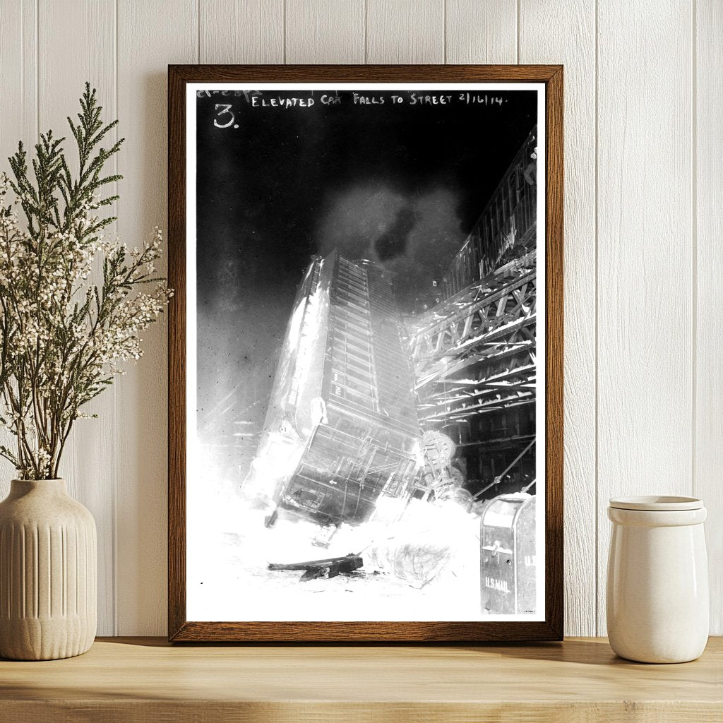 Historic 1914 Elevated Train Car Crash in City