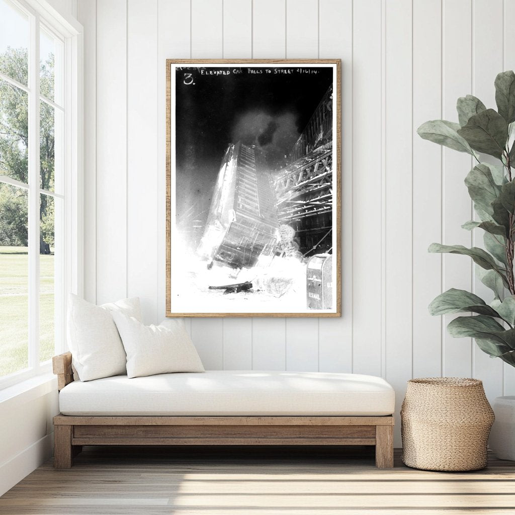 Historic 1914 Elevated Train Car Crash in City