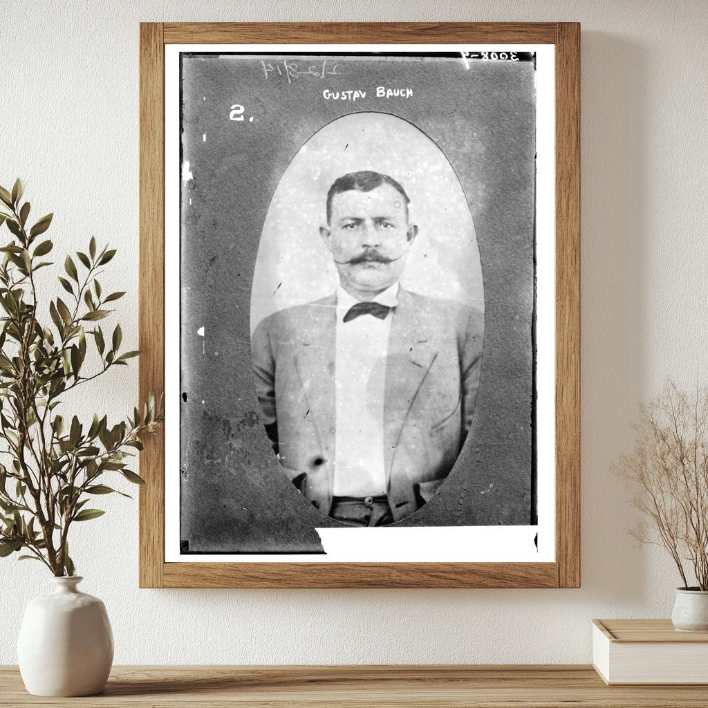 Historic Portrait of Labor Leader Gustav Bauch, 1914