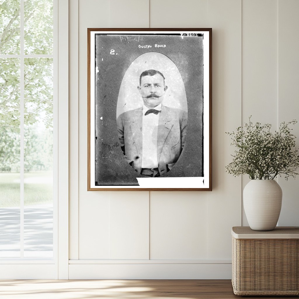 Historic Portrait of Labor Leader Gustav Bauch, 1914