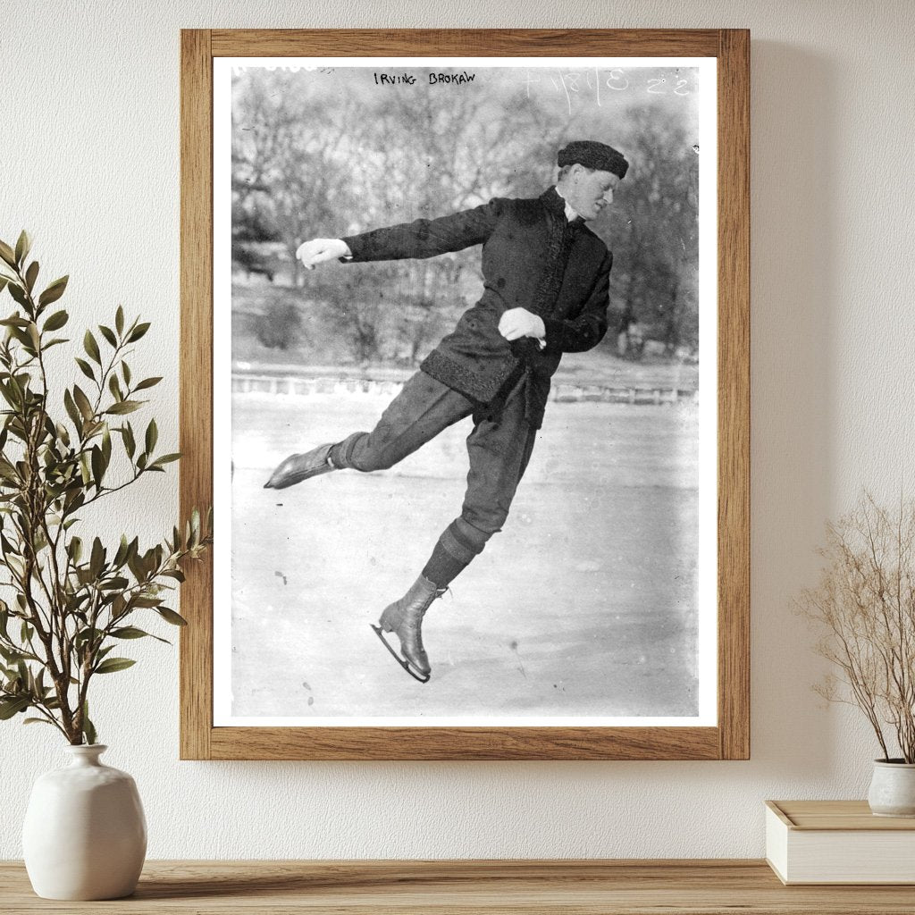 Graceful Ice Skating Performance, 1910s Era