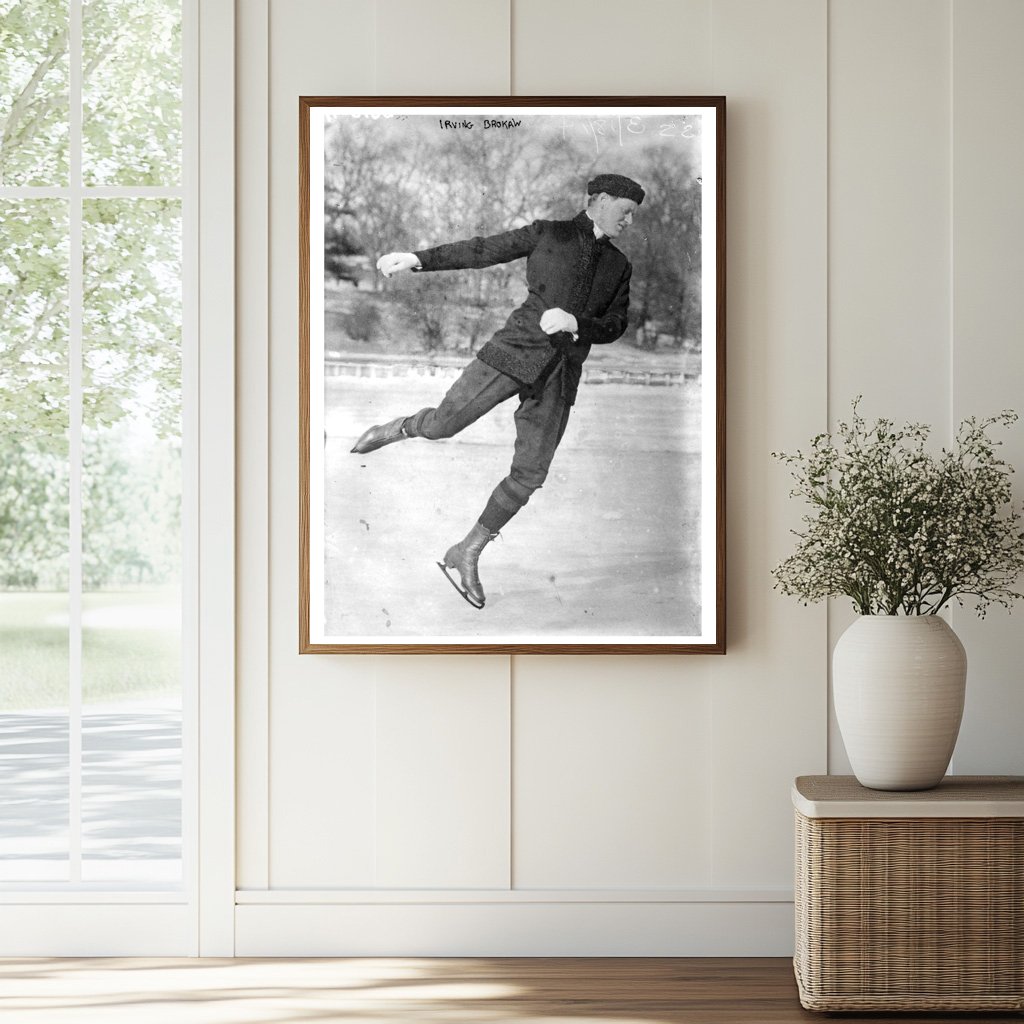 Graceful Ice Skating Performance, 1910s Era