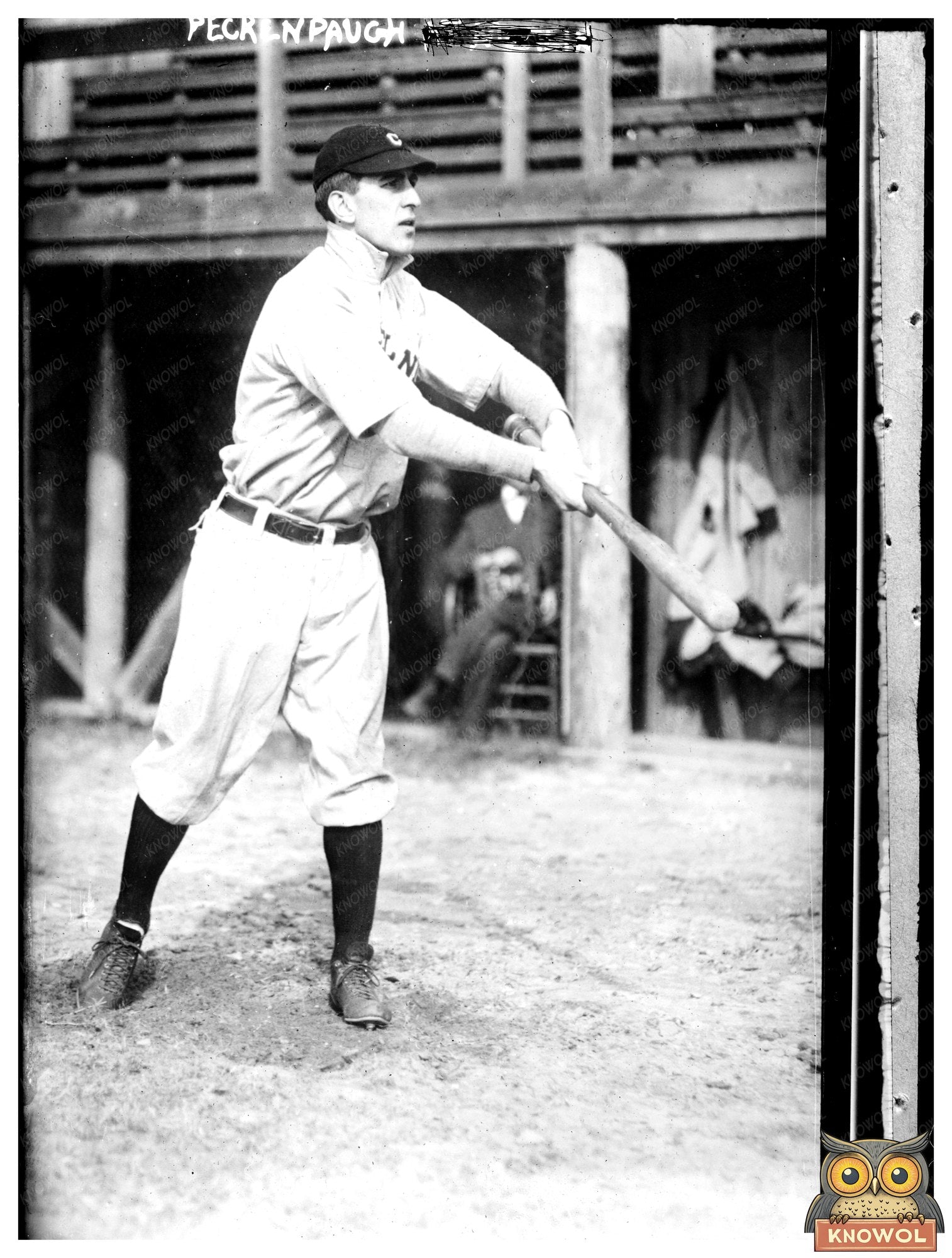 1912 Cleveland Baseball Star: Roger Peckinpaugh Portrait